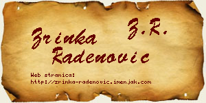 Zrinka Radenović vizit kartica